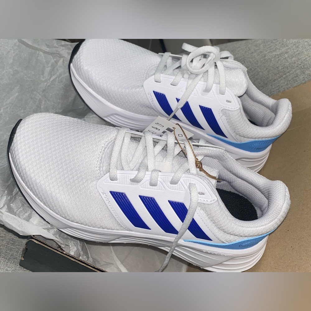 Adidas Galaxy 6 M White and Blue Athletic Sneakers